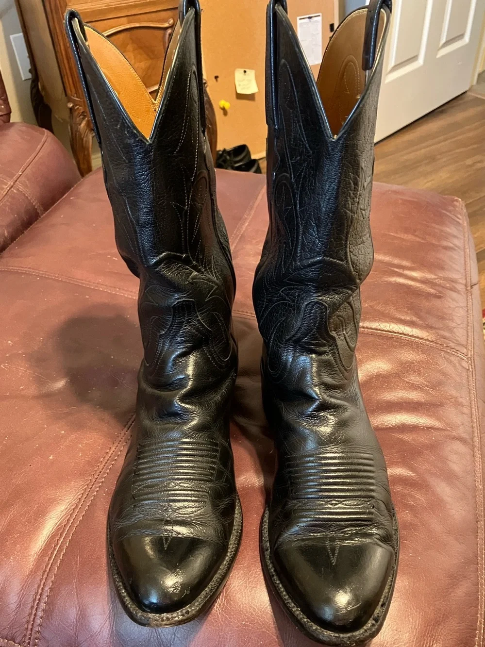 Lucchese Classic Men’s 9.5 D Black Leather Cowboy Boots Western Style